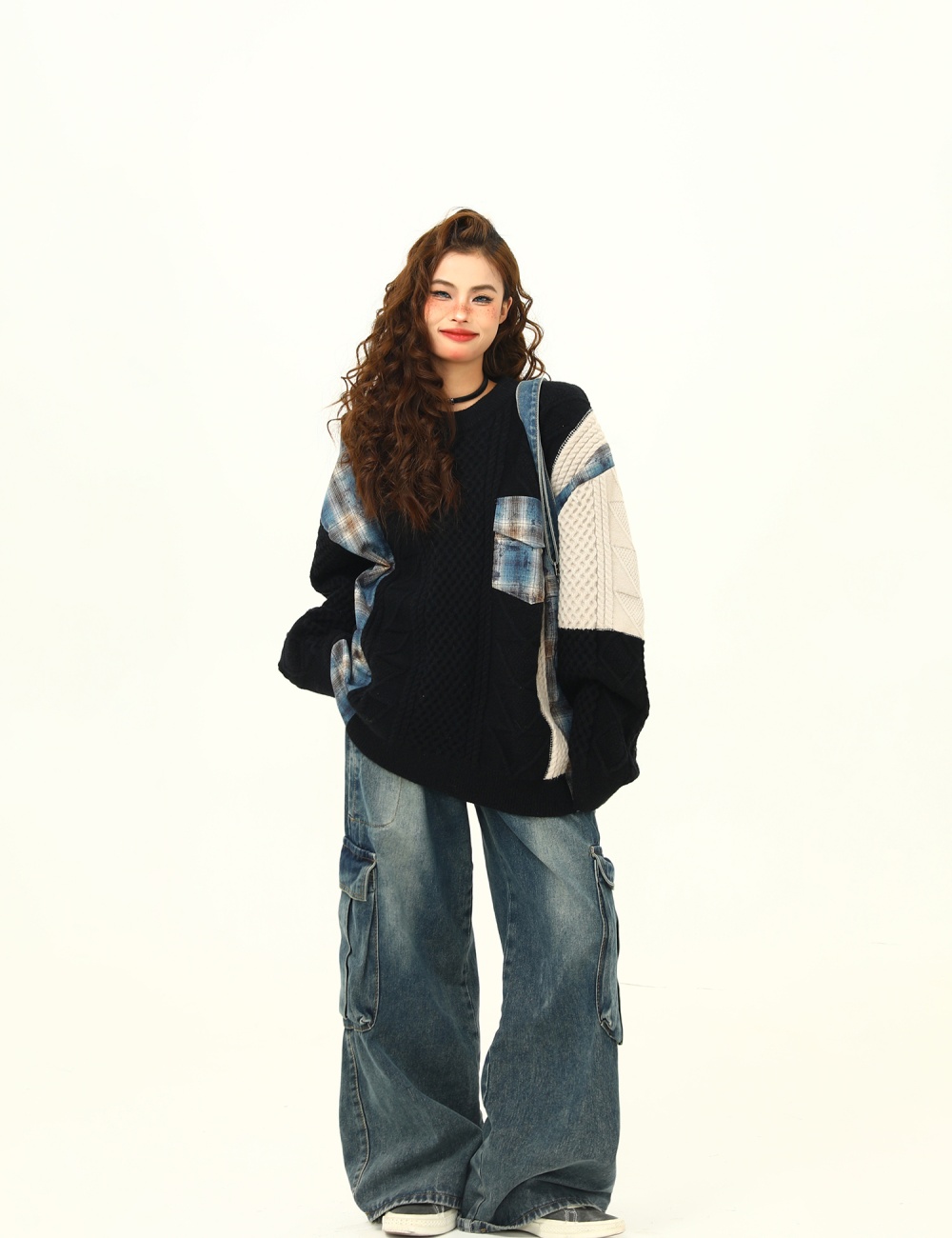 Twist American style loose lazy sweater for women
