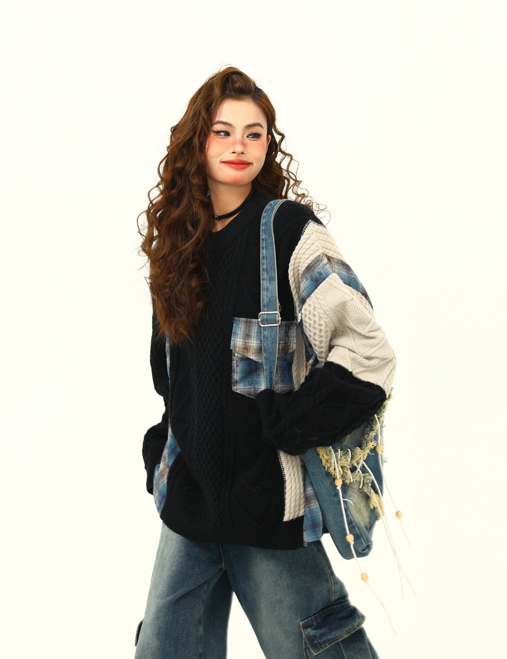 Twist American style loose lazy sweater for women