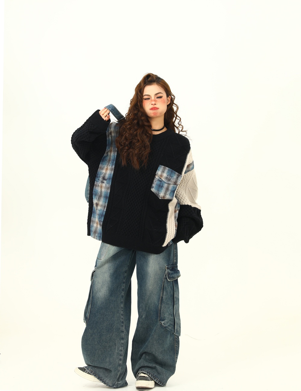 Twist American style loose lazy sweater for women