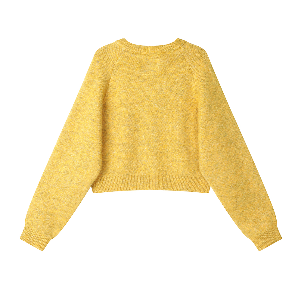 Lazy short round neck coat winter niche cardigan for women