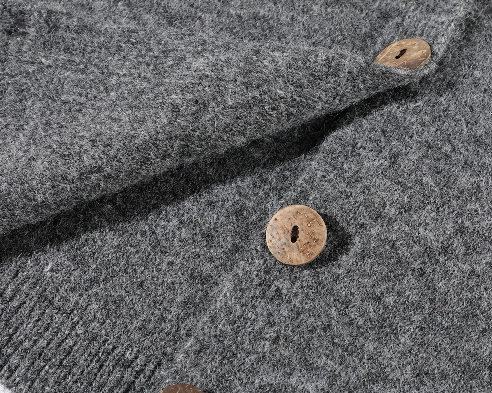 Lazy short round neck coat winter niche cardigan for women