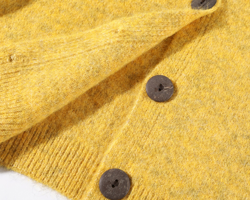 Lazy short round neck coat winter niche cardigan for women