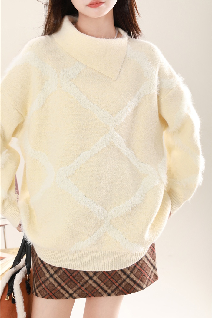 Loose pullover sweater autumn and winter pattern tops