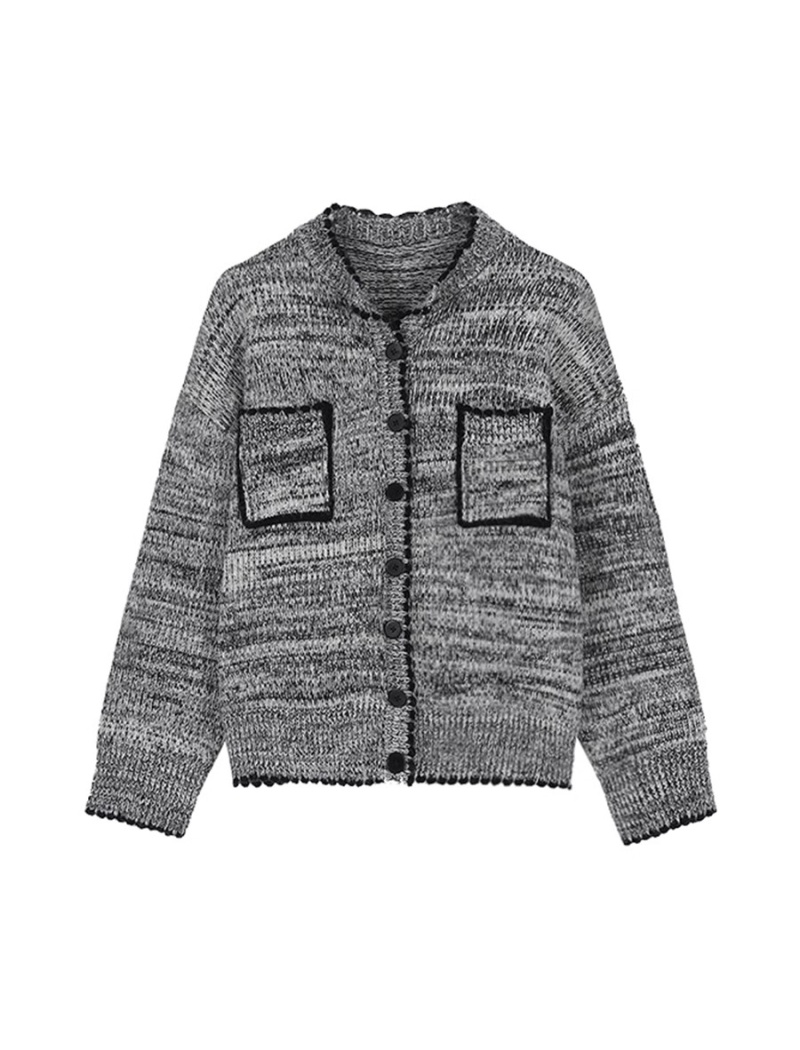 Gray loose simple sweater Korean style autumn tops for women