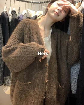 Thick needle thick coat lazy loose big sweater for women