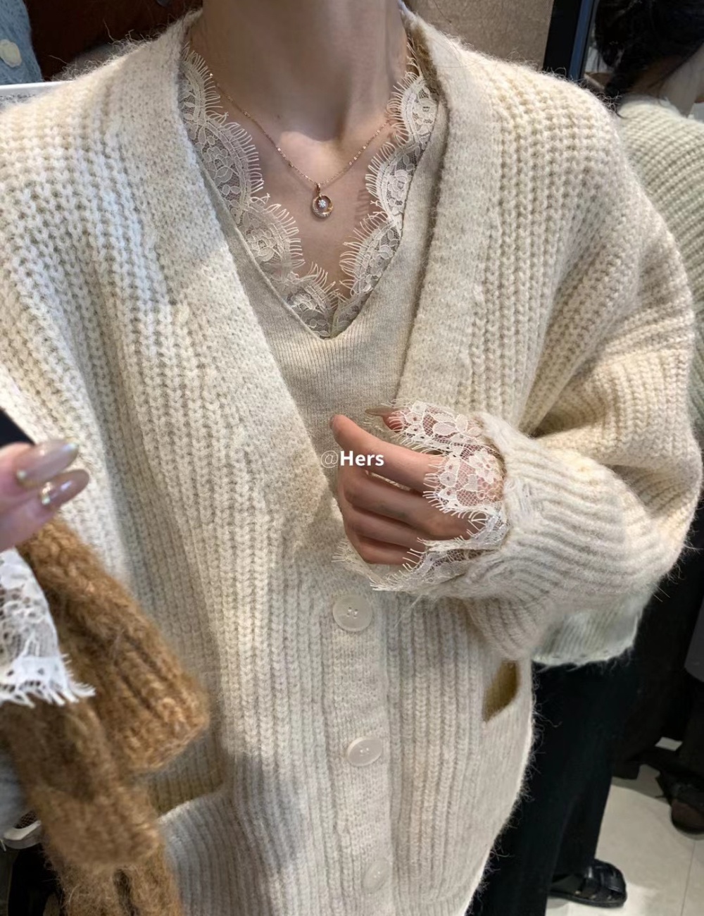 Thick needle thick coat lazy loose big sweater for women