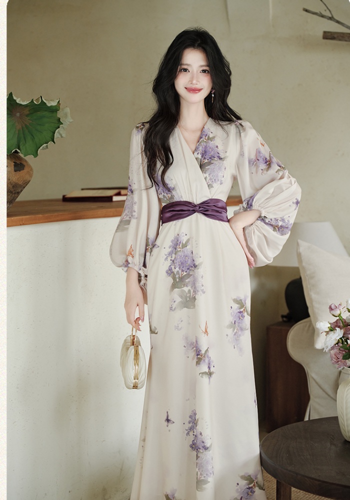 Maiden pinched waist floral dress