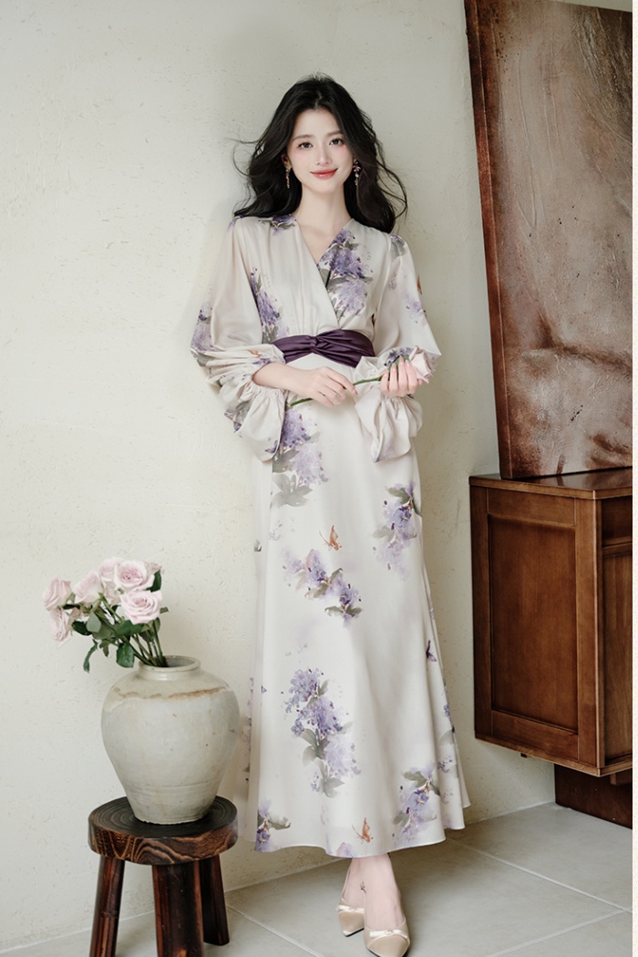 Maiden pinched waist floral dress