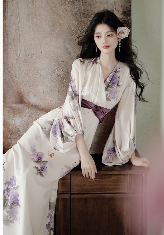 Maiden pinched waist floral dress