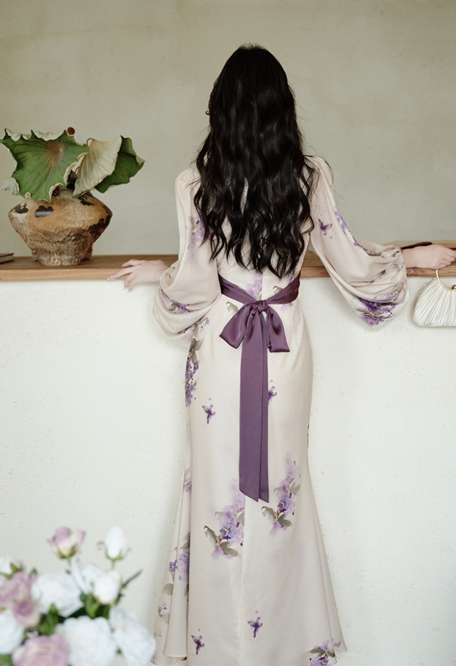 Maiden pinched waist floral dress