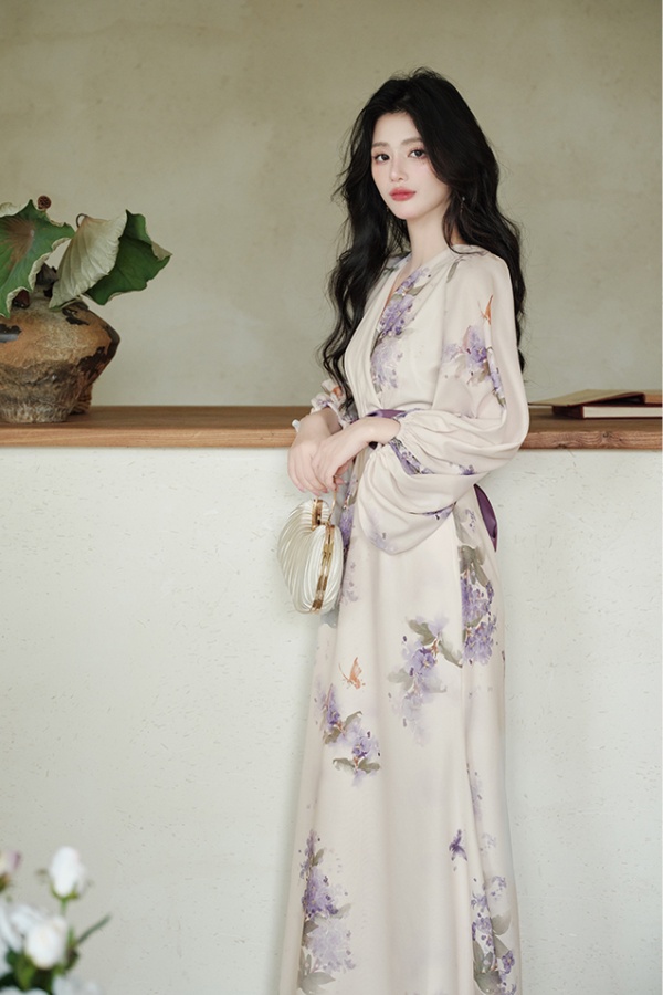 Maiden pinched waist floral dress