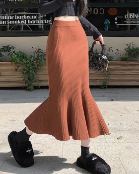 Knitted all-match long skirt long mermaid skirt for women