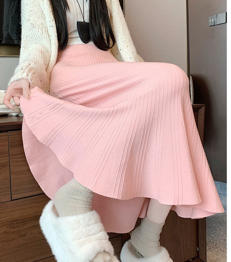 Knitted all-match long skirt long mermaid skirt for women