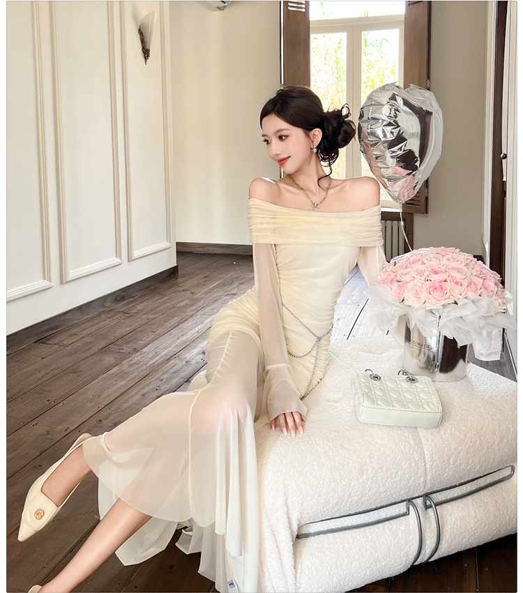 Pinched waist dress long dress for women
