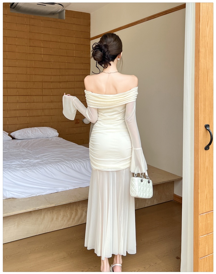 Pinched waist dress long dress for women