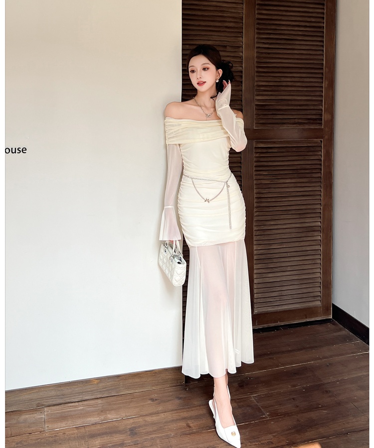 Pinched waist dress long dress for women
