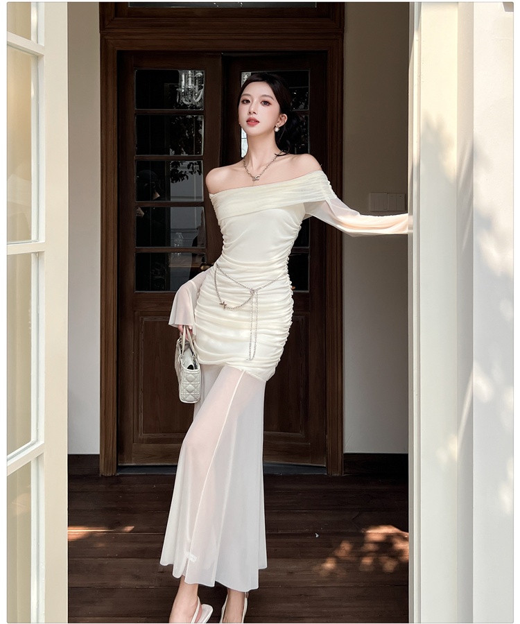 Pinched waist dress long dress for women