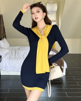 All-match autumn and winter shawl slim Korean style dress