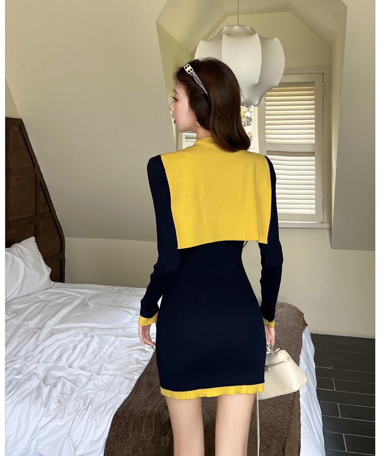 All-match autumn and winter shawl slim Korean style dress
