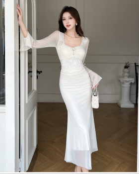 Splice enticement dress package hip autumn long dress