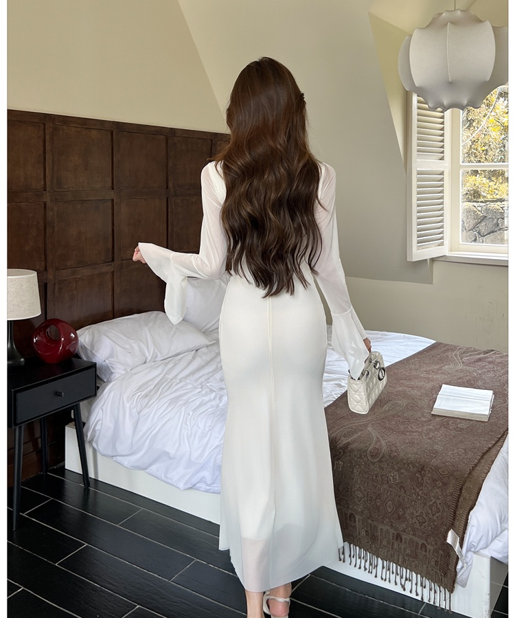 Splice enticement dress package hip autumn long dress