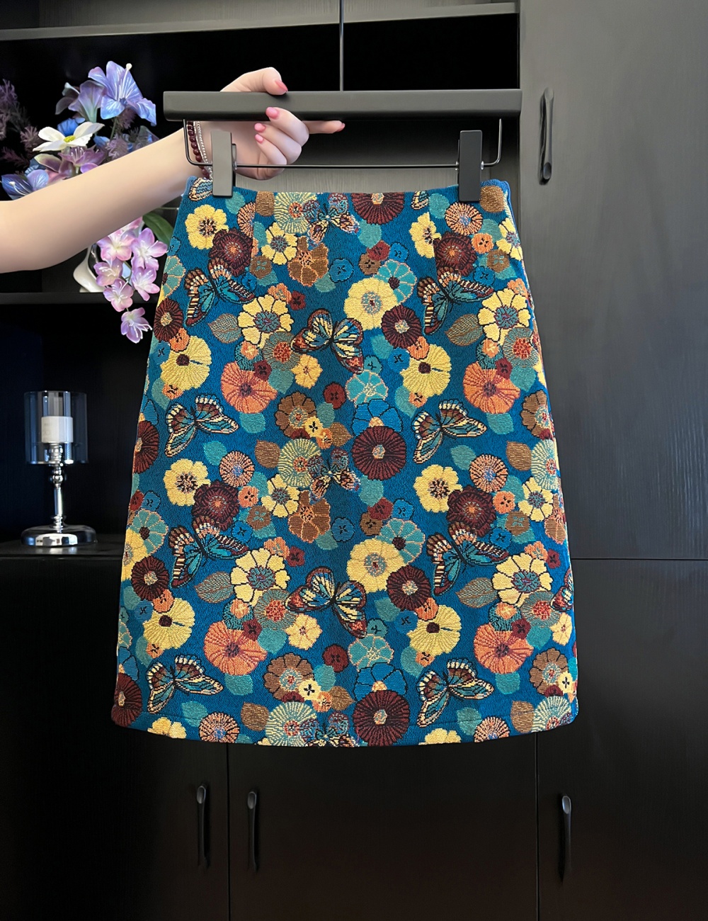 Short A-line package hip one step skirt retro slim skirt