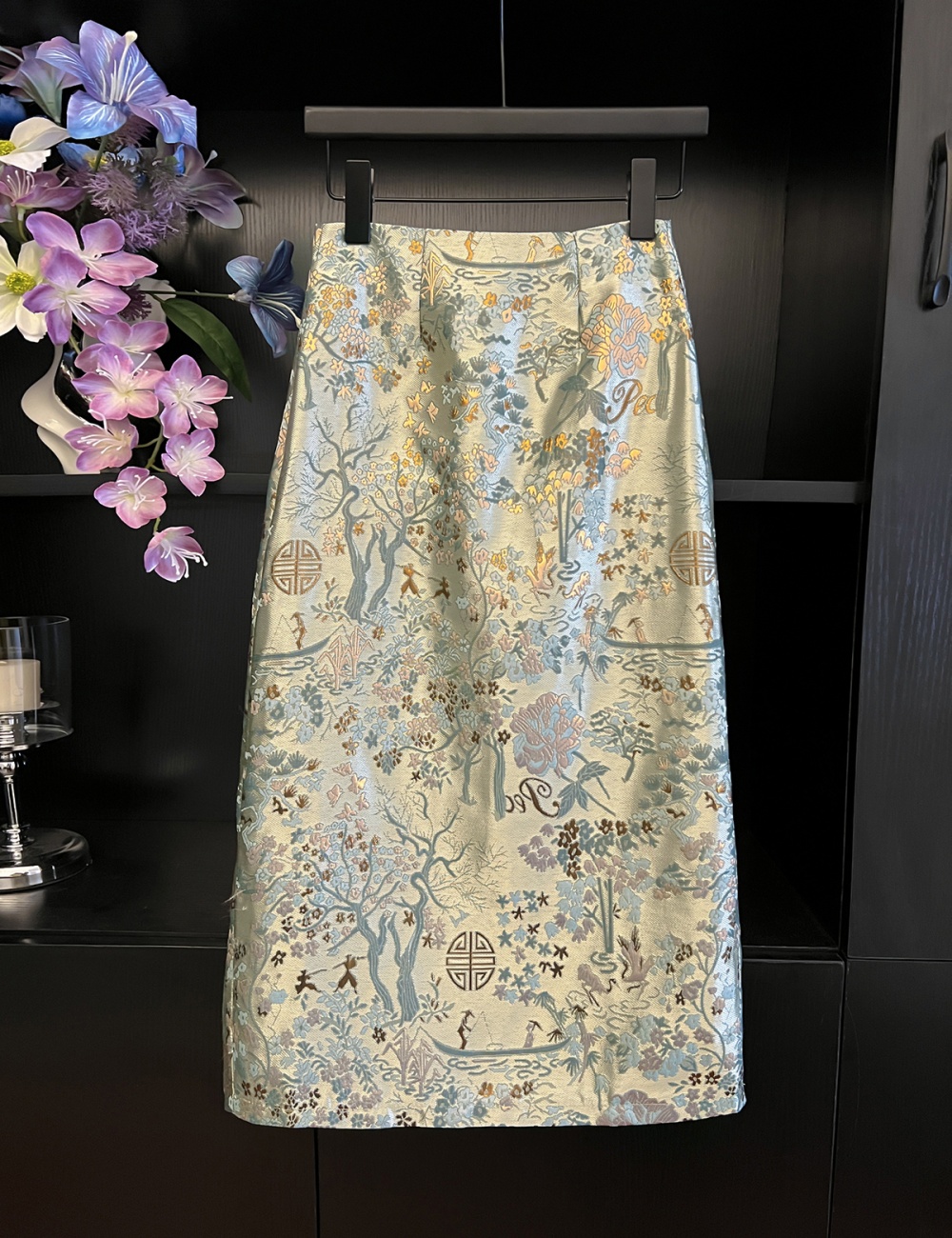 High waist retro skirt spring and autumn long skirt