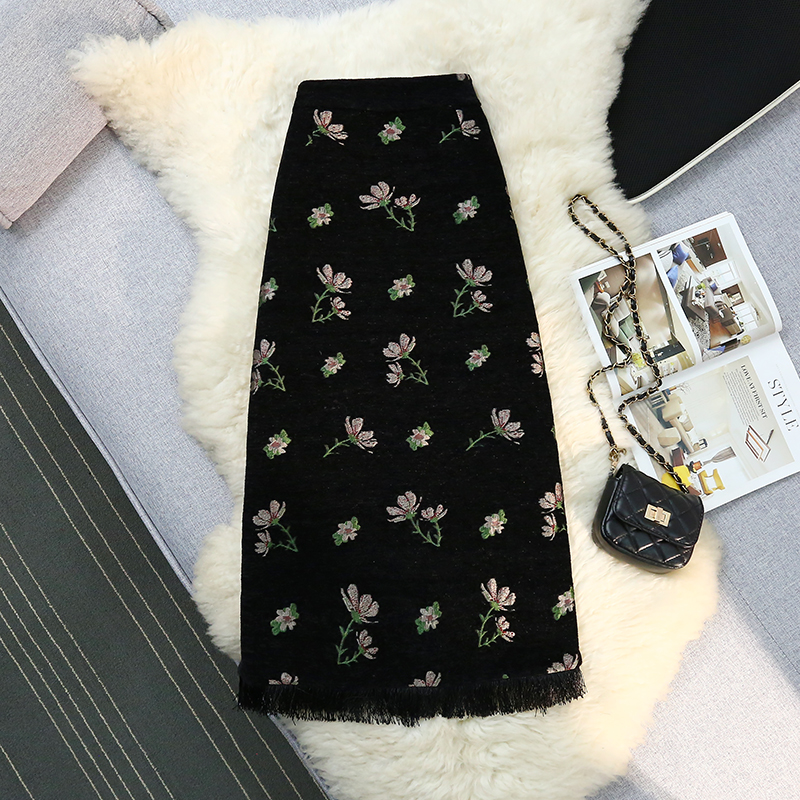 Autumn and winter straight skirt fashion long dress for women
