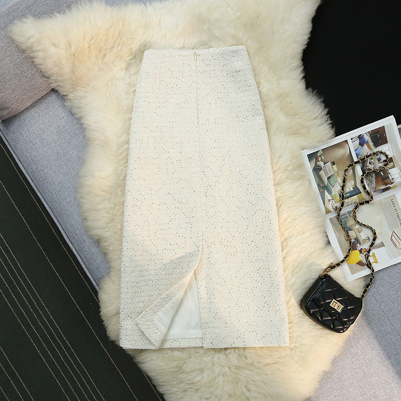 High waist skirt slim long package for women