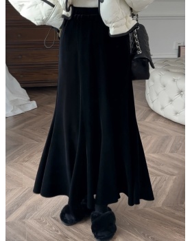 Velvet split skirt
