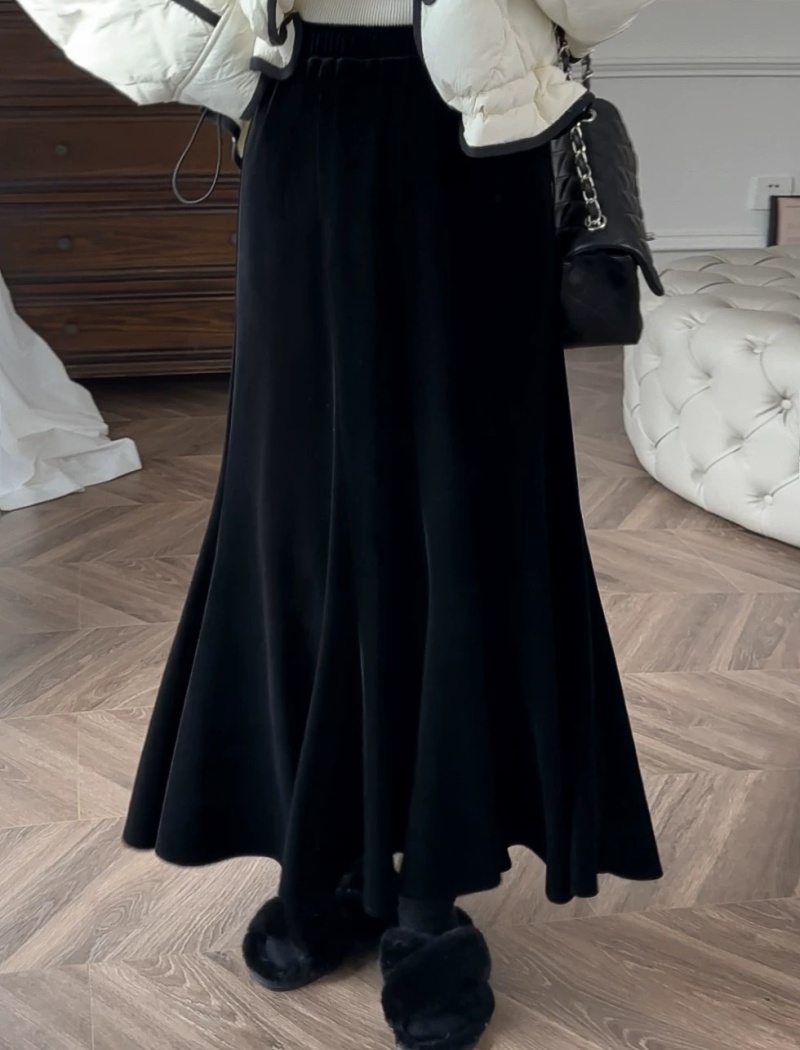 Velvet split skirt