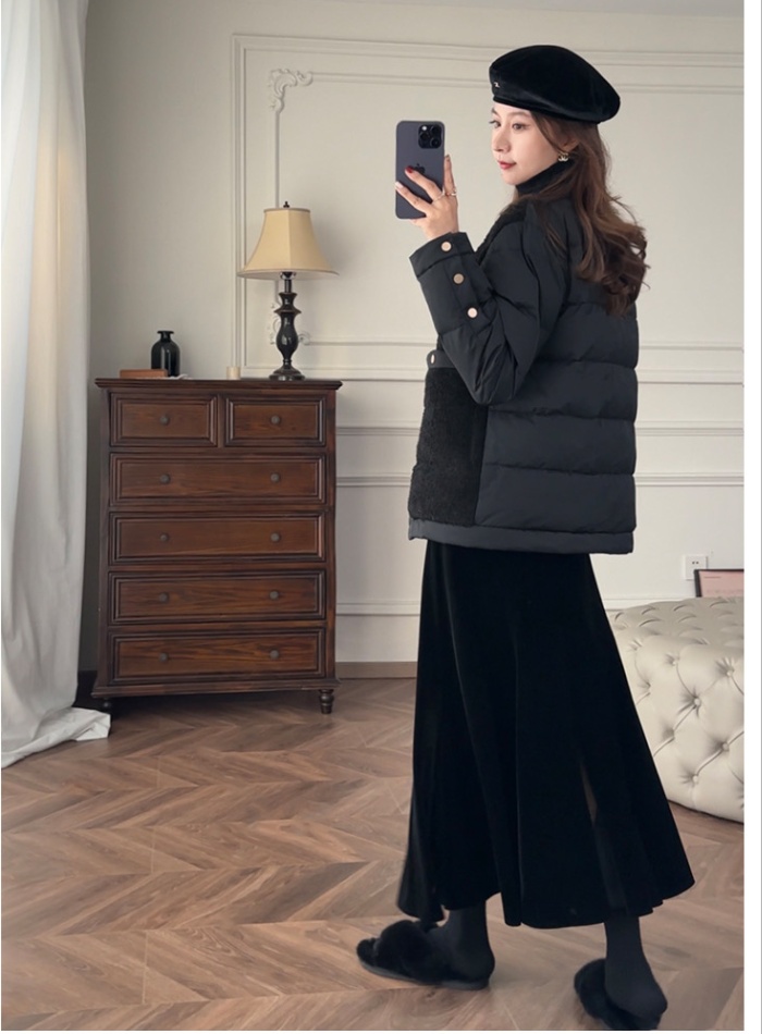 Velvet split skirt