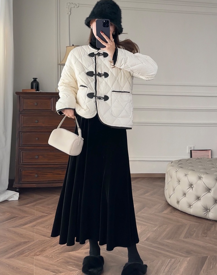 Velvet split skirt