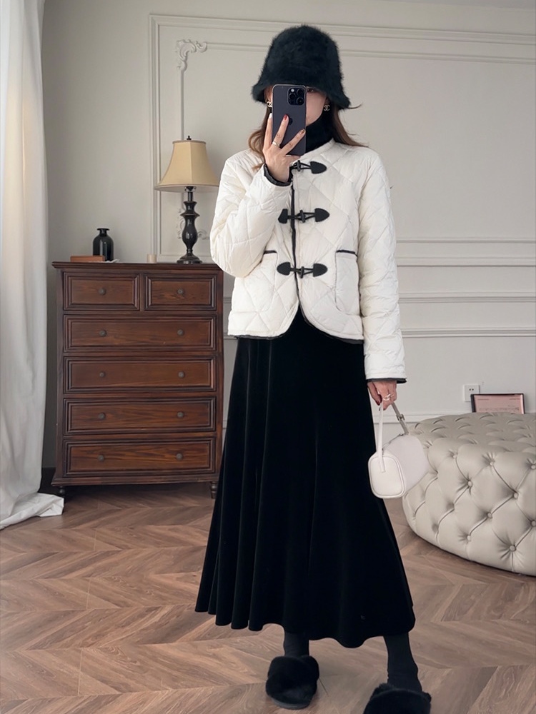Velvet split skirt