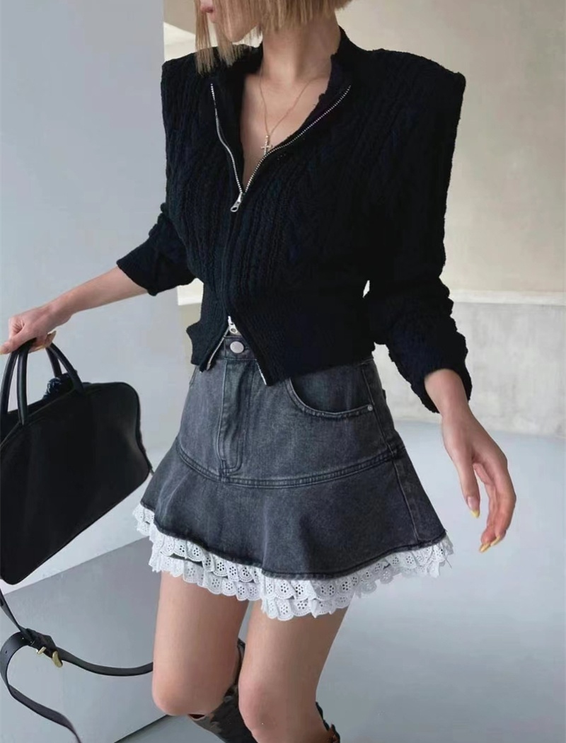 Shoulder pads coat Korean style sweater for women