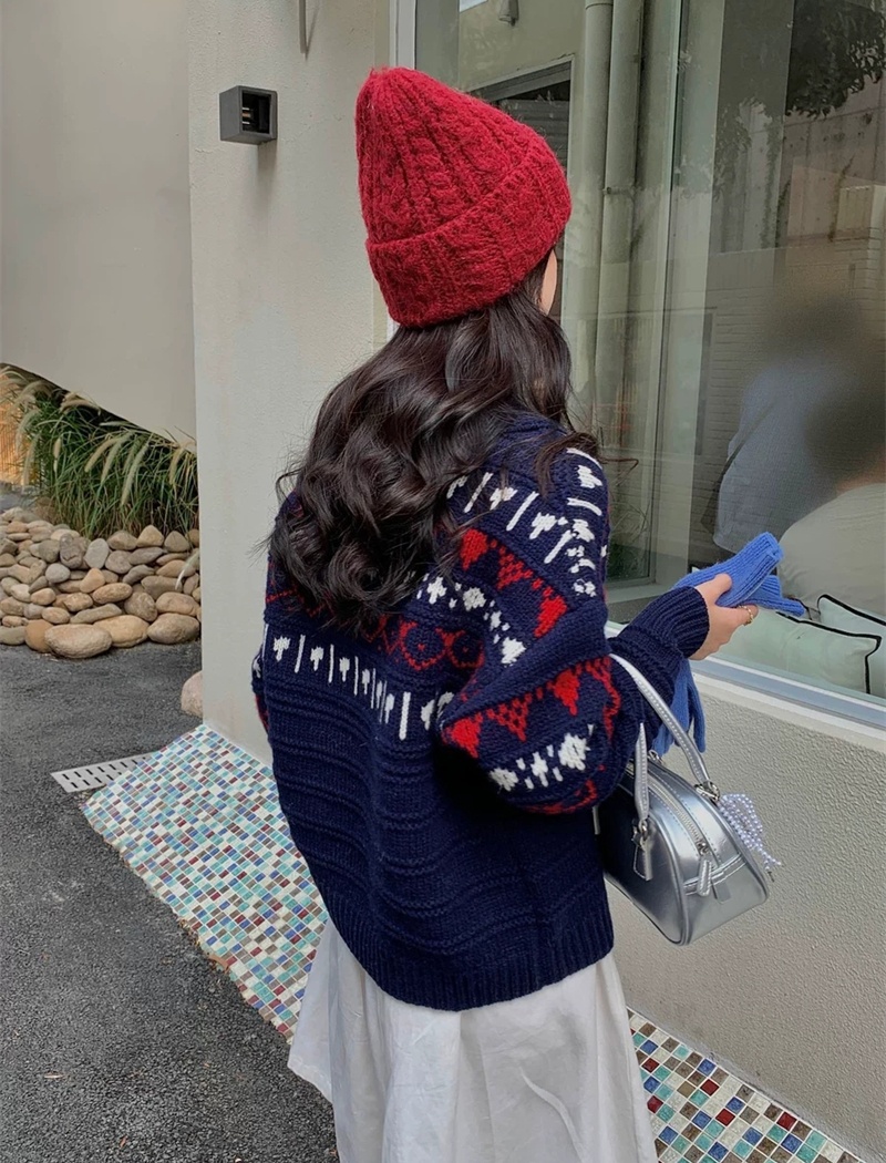 Jacquard tops inside the ride sweater for women