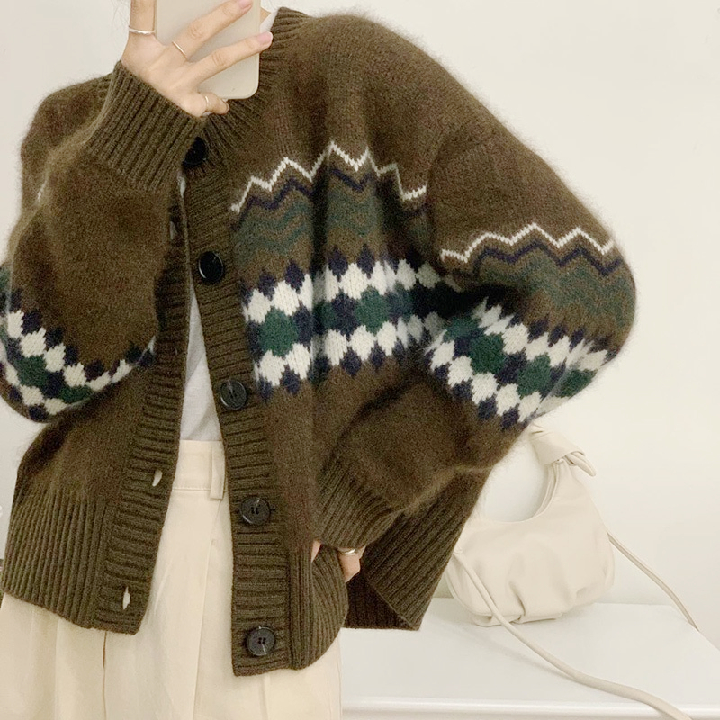 Loose spring and autumn coat knitted cardigan for women