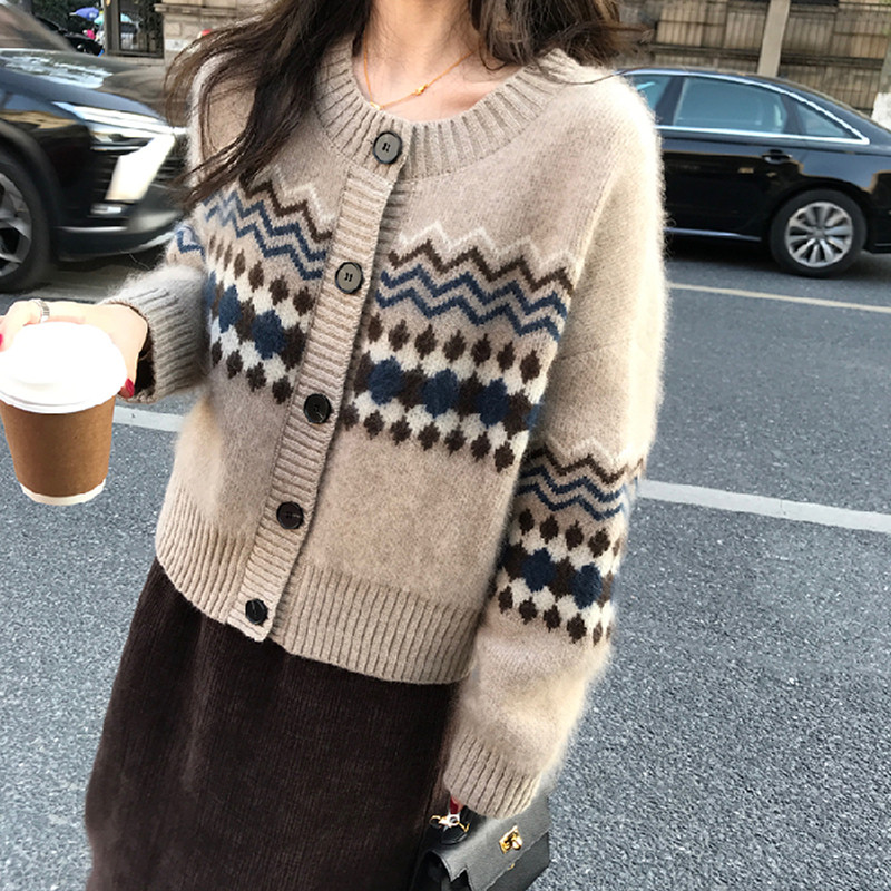 Loose spring and autumn coat knitted cardigan for women