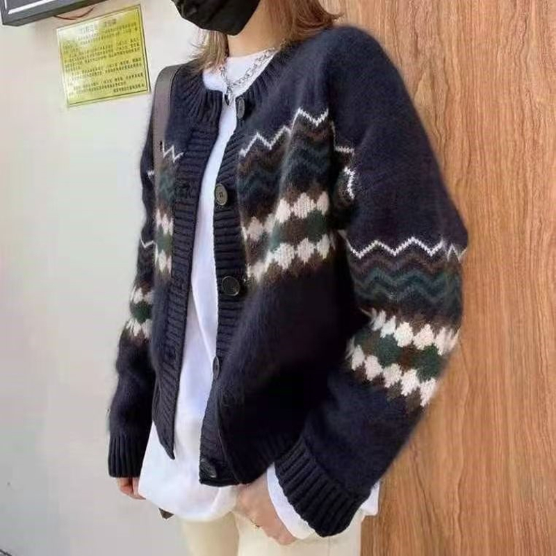 Loose spring and autumn coat knitted cardigan for women