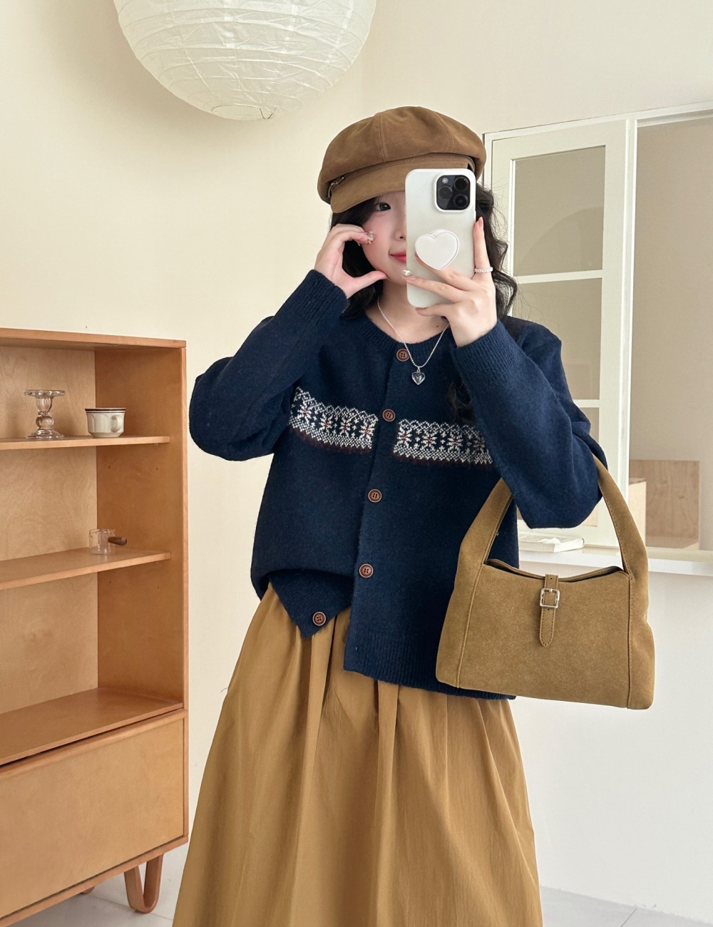 Single-breasted sweater autumn and winter coat
