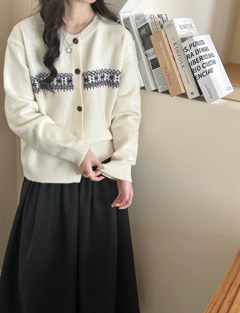 Single-breasted sweater autumn and winter coat