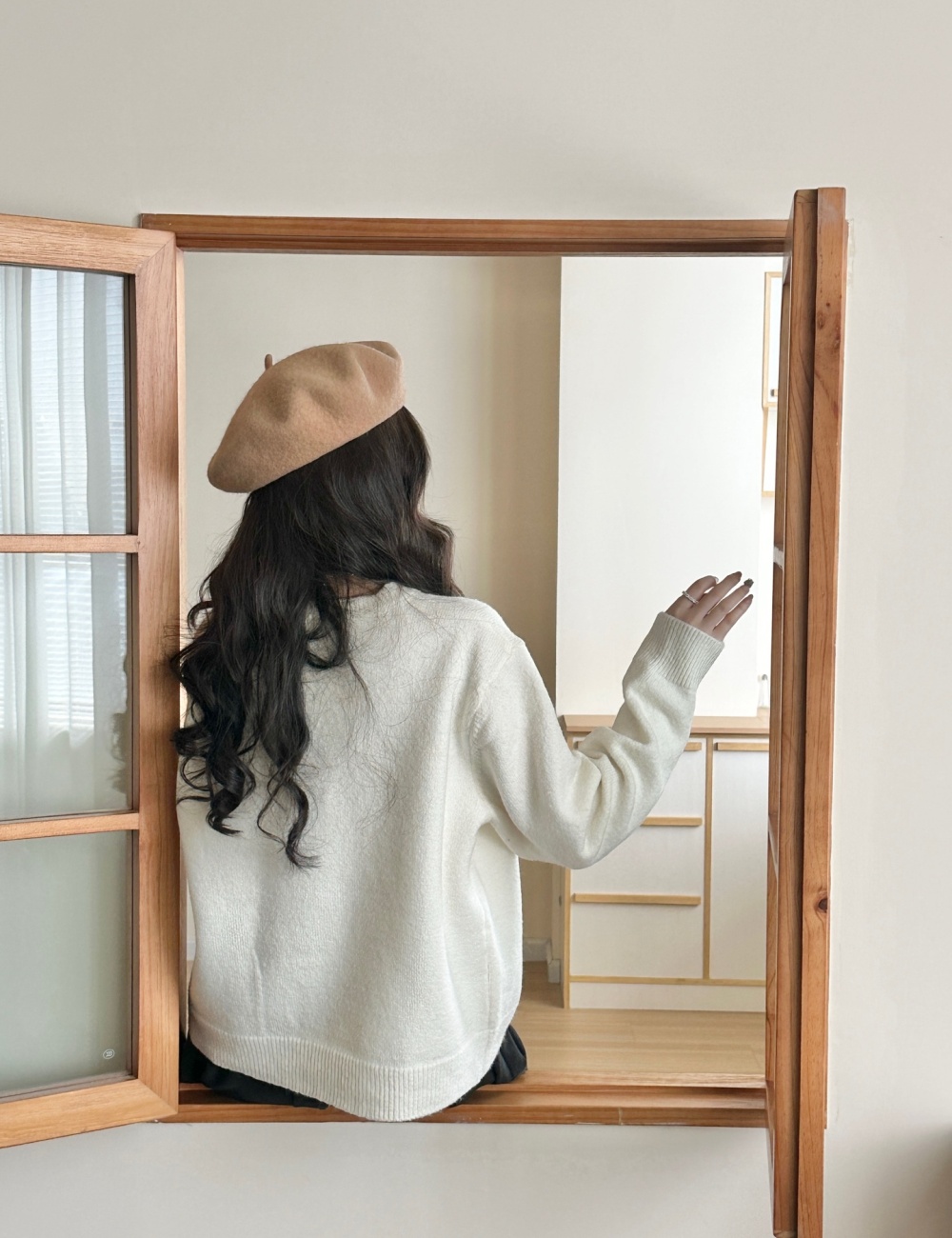 Single-breasted sweater autumn and winter coat