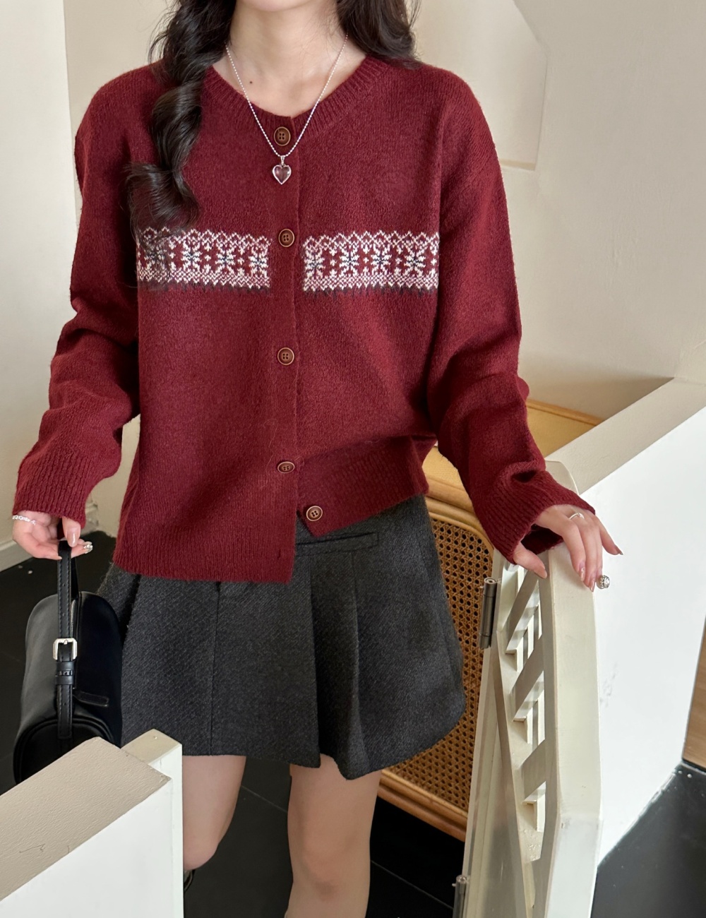 Single-breasted sweater autumn and winter coat