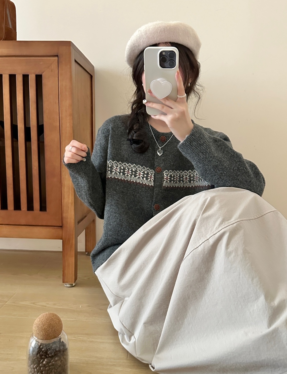 Single-breasted sweater autumn and winter coat