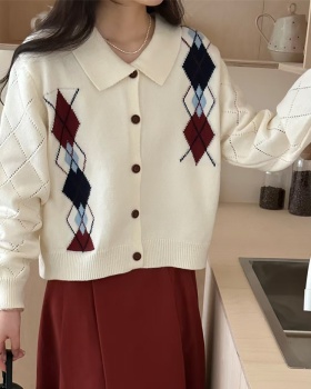 Lazy loose autumn cardigan Korean style quilted coat