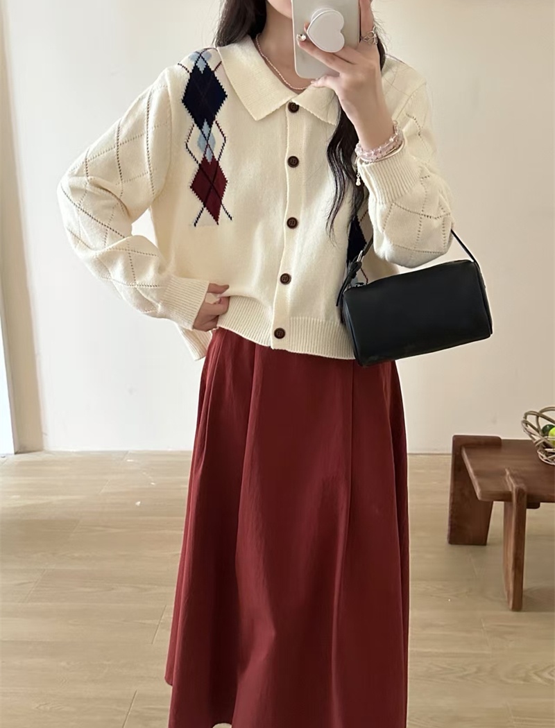 Lazy loose autumn cardigan Korean style quilted coat