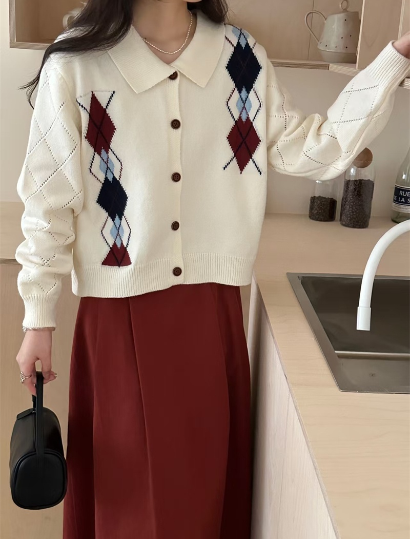 Lazy loose autumn cardigan Korean style quilted coat
