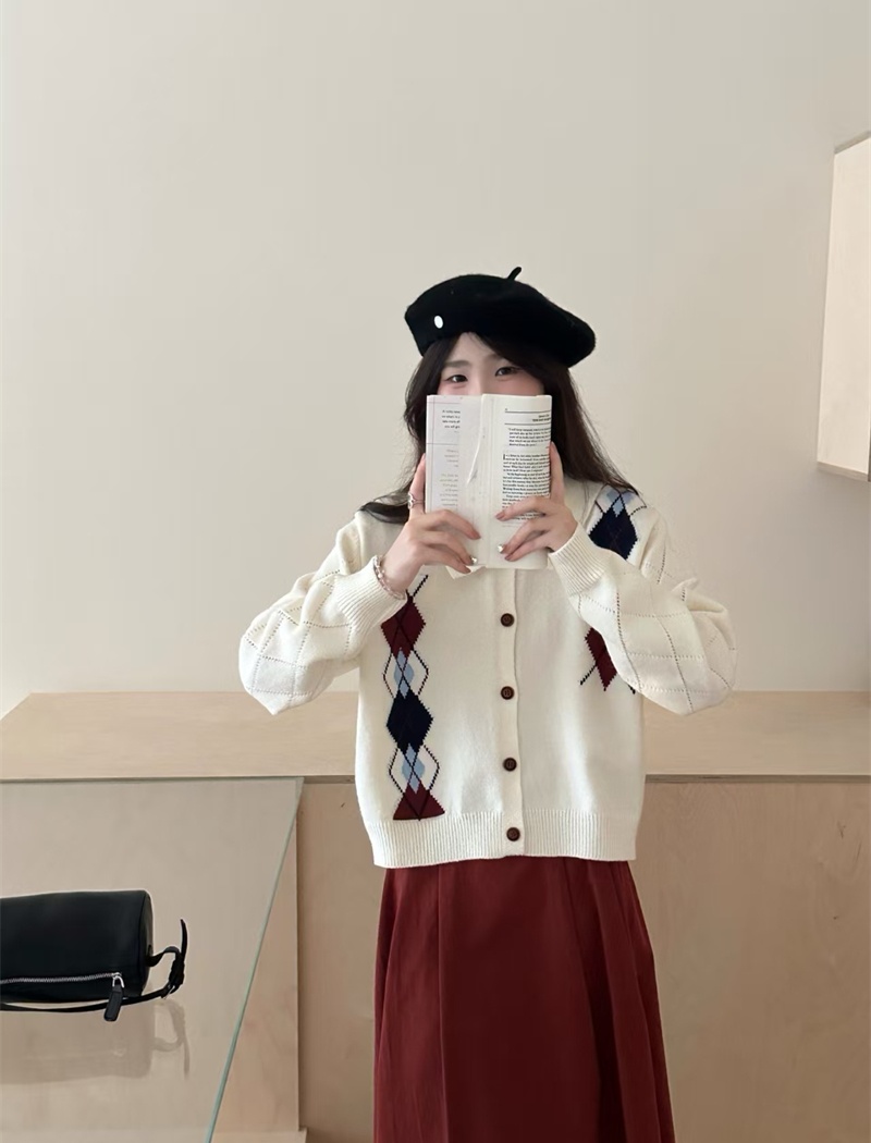 Lazy loose autumn cardigan Korean style quilted coat