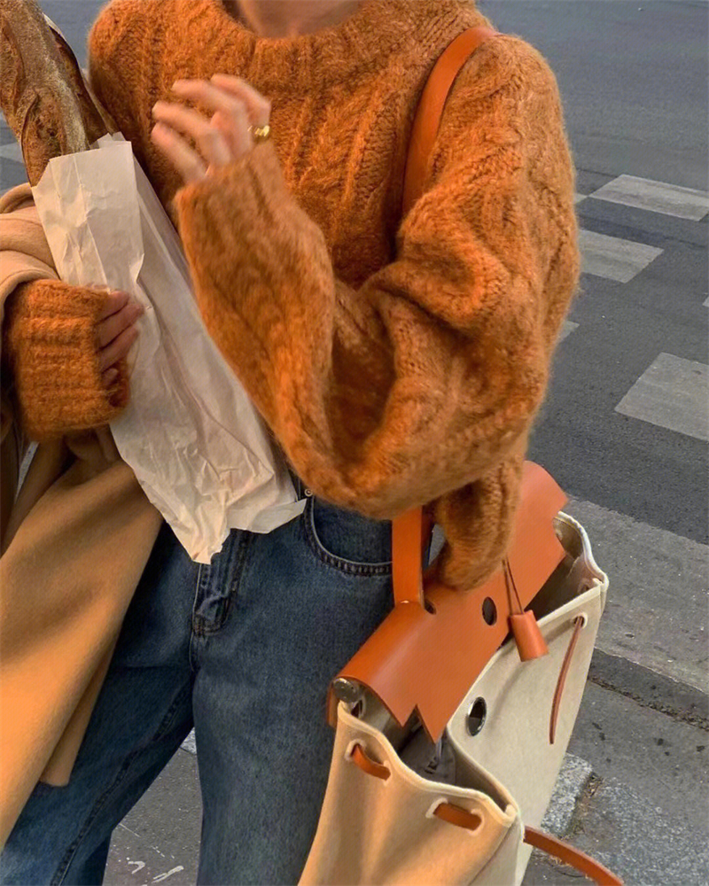 Lazy loose tops slim Korean style sweater for women