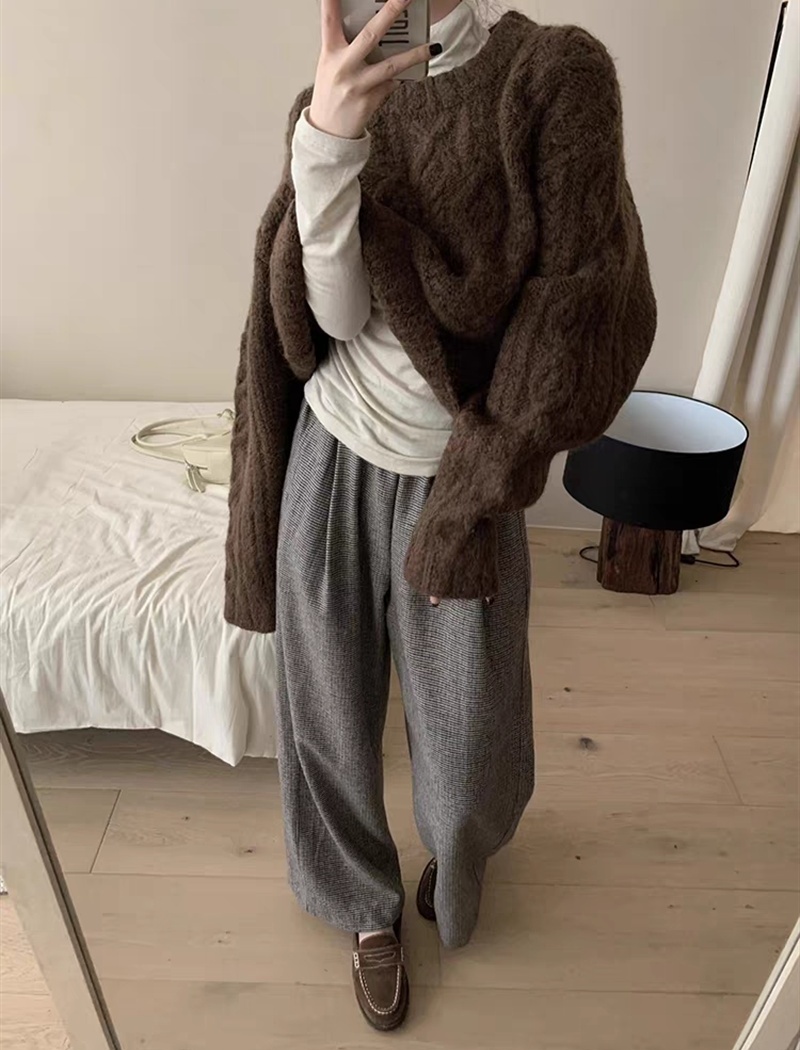 Lazy loose tops slim Korean style sweater for women